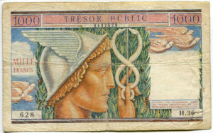 1000 francs Trésor Public type 1955