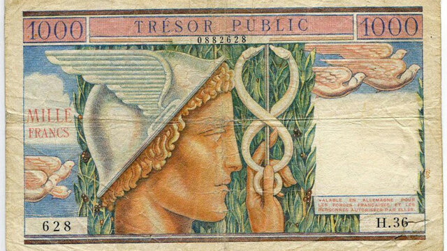 1000 francs Trésor Public type 1955