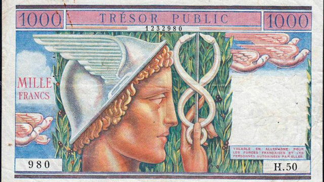 1000 francs Trésor Public type 1955