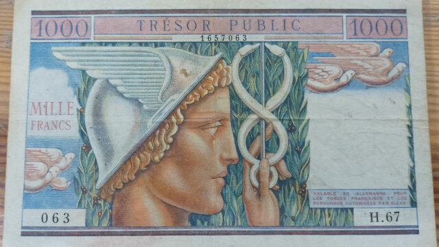 1000 francs Trésor Public type 1955