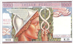 1000 francs Trésor Public type 1955