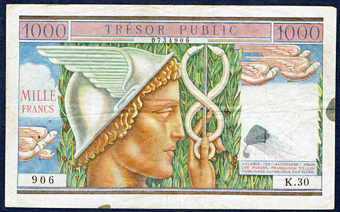 1000 francs Trésor Public type 1955