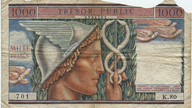 1000 francs Trésor Public type 1955