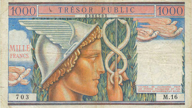 1000 francs Trésor Public type 1955