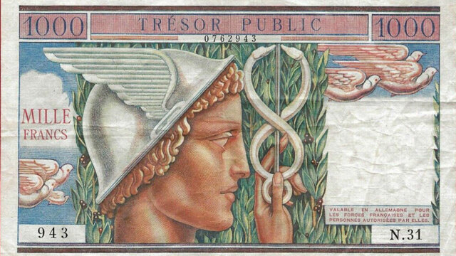 1000 francs Trésor Public type 1955