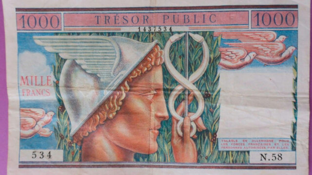 1000 francs Trésor Public type 1955