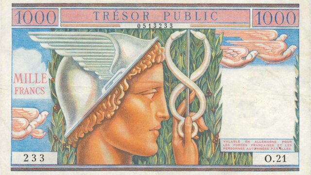 1000 francs Trésor Public type 1955