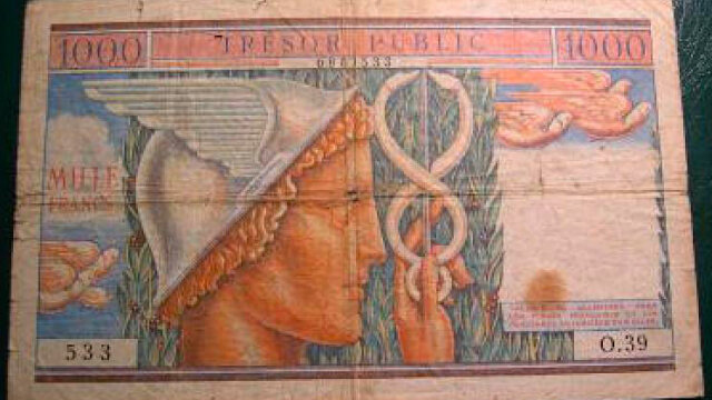 1000 francs Trésor Public type 1955