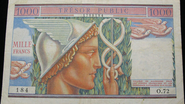 1000 francs Trésor Public type 1955