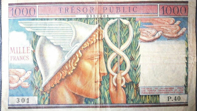 1000 francs Trésor Public type 1955