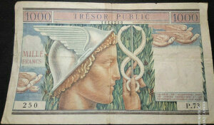 1000 francs Trésor Public type 1955