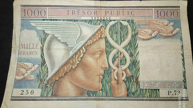 1000 francs Trésor Public type 1955