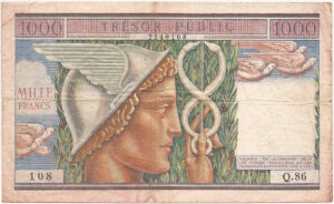 1000 francs Trésor Public type 1955