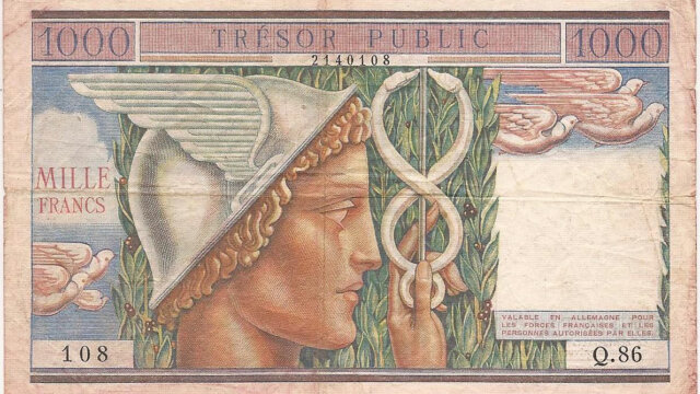 1000 francs Trésor Public type 1955