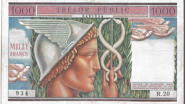 1000 francs Trésor Public type 1955