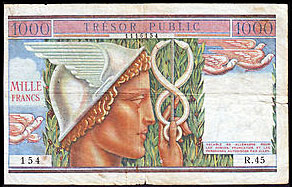 1000 francs Trésor Public type 1955