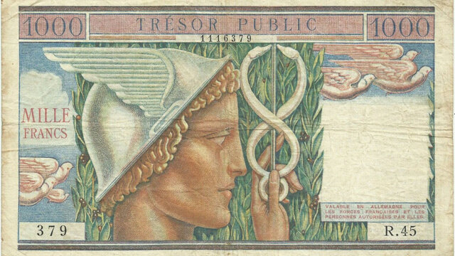 1000 francs Trésor Public type 1955