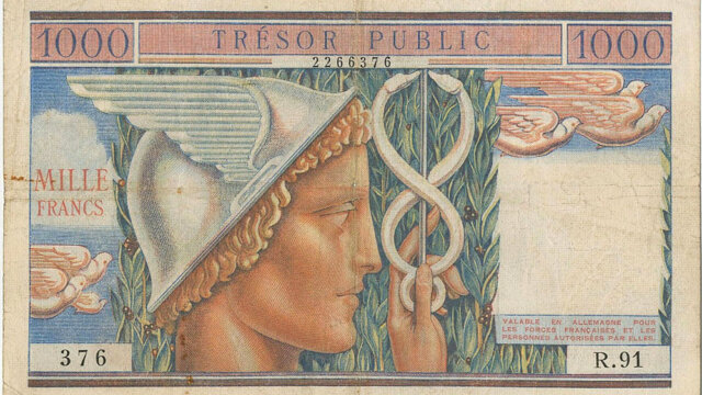 1000 francs Trésor Public type 1955