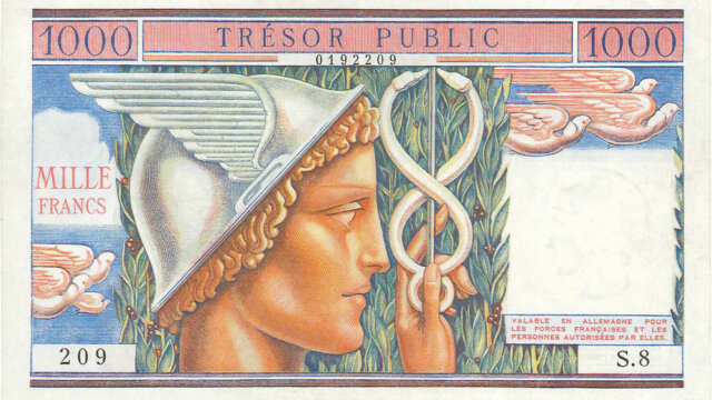 1000 francs Trésor Public type 1955