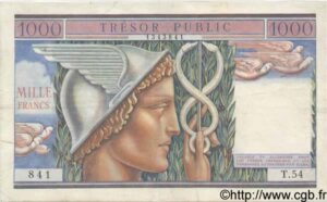 1000 francs Trésor Public type 1955