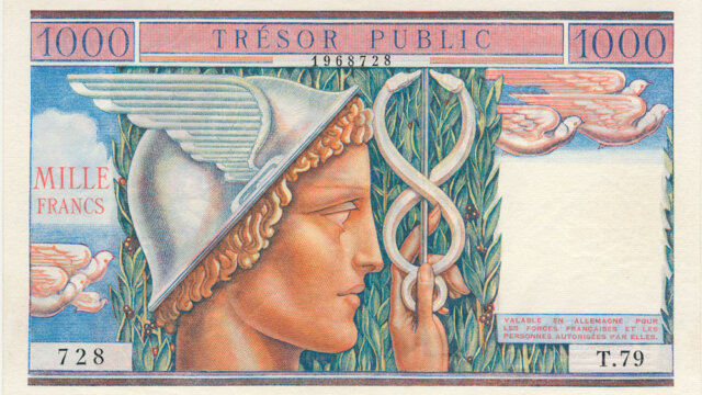 1000 francs Trésor Public type 1955