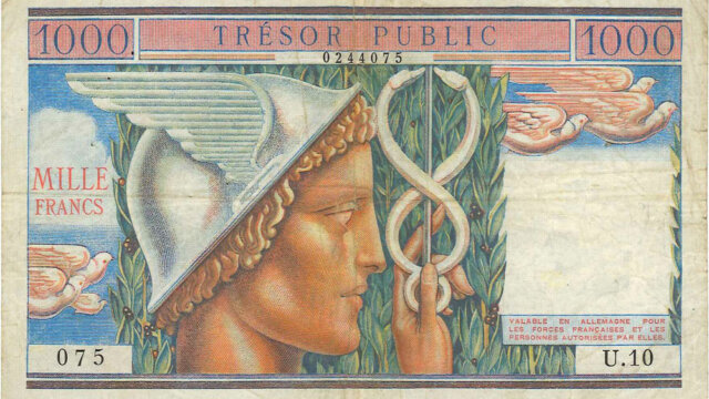 1000 francs Trésor Public type 1955