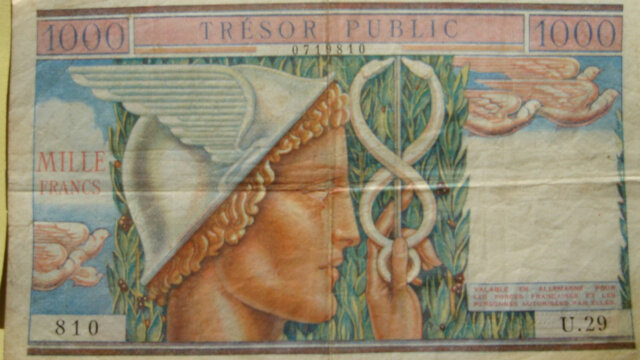 1000 francs Trésor Public type 1955