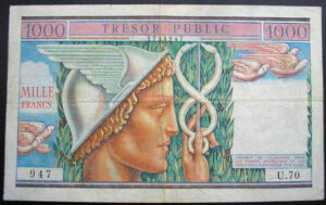 1000 francs Trésor Public type 1955