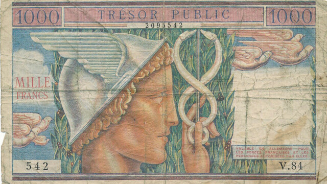 1000 francs Trésor Public type 1955