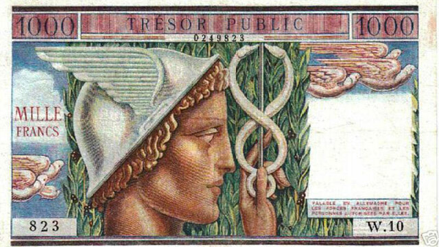 1000 francs Trésor Public type 1955