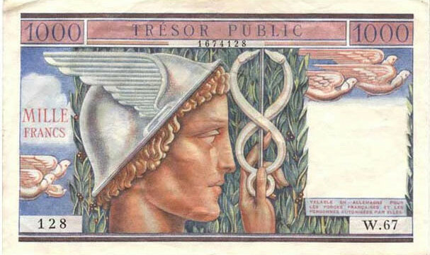 1000 francs Trésor Public type 1955