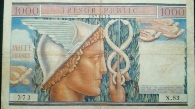 1000 francs Trésor Public type 1955