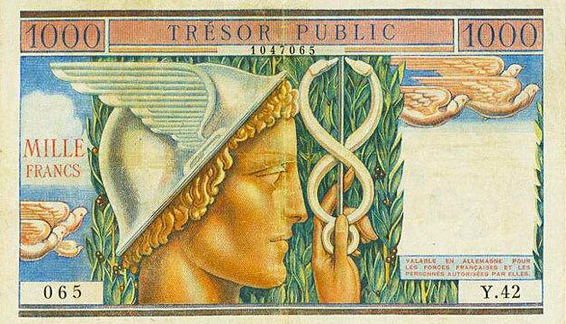 1000 francs Trésor Public type 1955