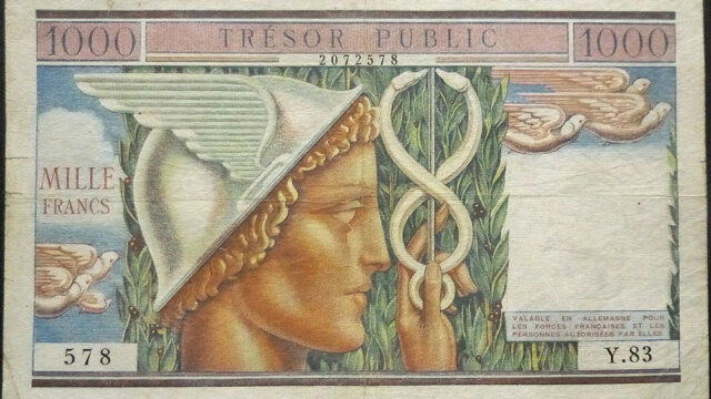 1000 francs Trésor Public type 1955