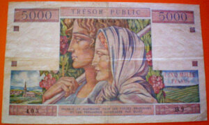 5000 francs Trésor Public type 1955