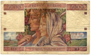 5000 francs Trésor Public type 1955