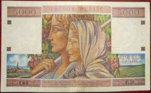 5000 francs Trésor Public type 1955