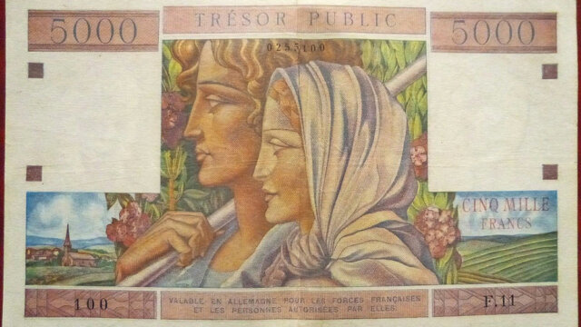 5000 francs Trésor Public type 1955