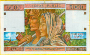 5000 francs Trésor Public type 1955