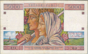 5000 francs Trésor Public type 1955