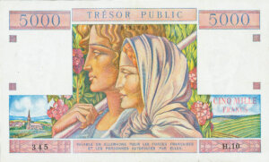 5000 francs Trésor Public type 1955