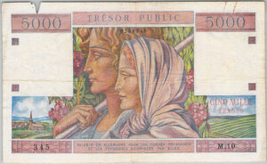 5000 francs Trésor Public type 1955