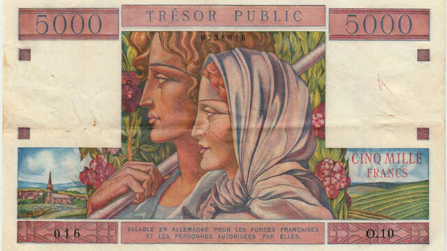 5000 francs Trésor Public type 1955