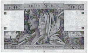 5000 francs Trésor Public type 1955