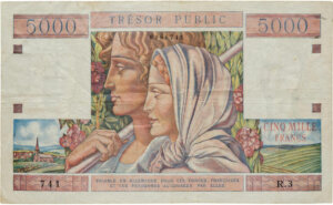 5000 francs Trésor Public type 1955