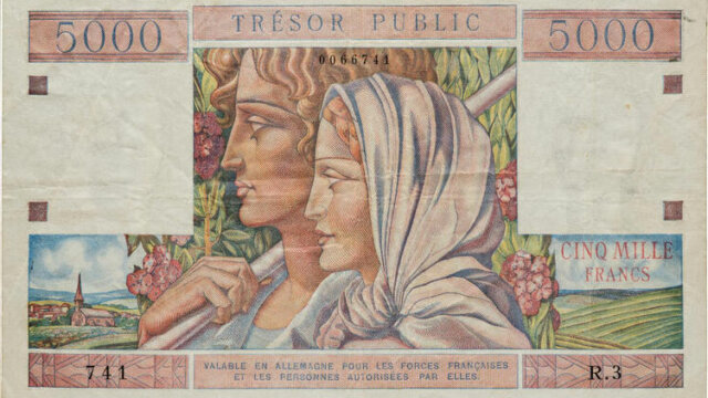 5000 francs Trésor Public type 1955