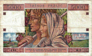 5000 francs Trésor Public type 1955