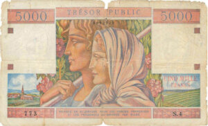 5000 francs Trésor Public type 1955