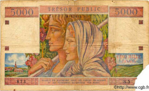 5000 francs Trésor Public type 1955