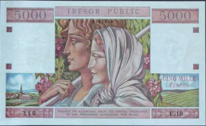 5000 francs Trésor Public type 1955